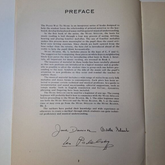 Piano Way To Music Song Book 2 Music Reader 1957 Schaub Podolsky Davison Vintage - Picture 4 of 5